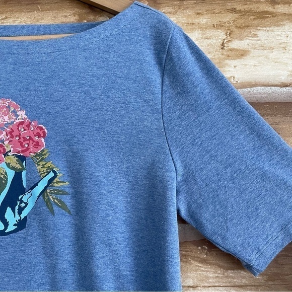 Croft & Barrow embellished floral boat neck tee size XL - Picture 6 of 9